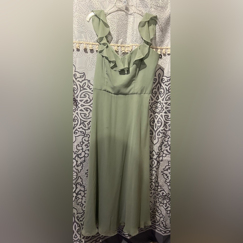 Long sage green gown